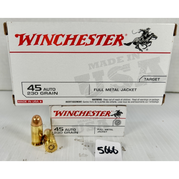 AMMO: 100X WINCHESTER .45 ACP - 230 GR FMJ