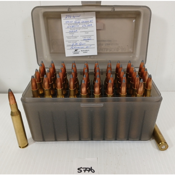 AMMO: 47X MIXED .270 WIN - 130GR - SPITZER BT - RELOADS