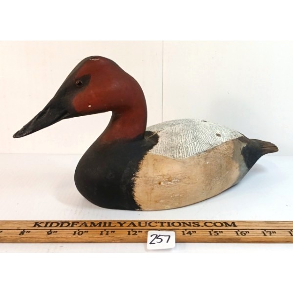 RED HEADED DECOY DUCK - SIGNED - CIRCA 1930-50's