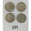 Image 1 : LOT OF 4 - 1950 - '71 US 50 CENT COINS