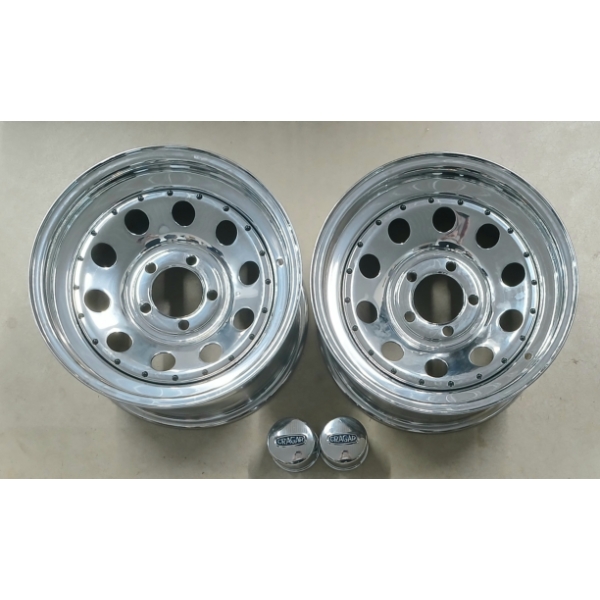 LOT OF 2 - CRAGAR CHROME STEEL RIMS W/ CENTER CAPS