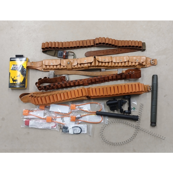 JOB LOT - CARTRIDGE BELTS, GUN LOCKS, PHONE SKOPE SMARTPHONE OPTICS ADAPTER, ETC