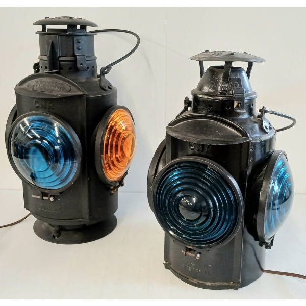 LOT OF 2 - H.L.P. RAILROAD SWITCH LANTERNS