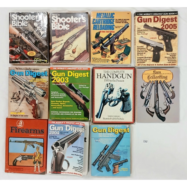 LOT OF 11 - GUN DIGEST, SHOOTER'S DIGEST & MISC FIREARM BOOKS