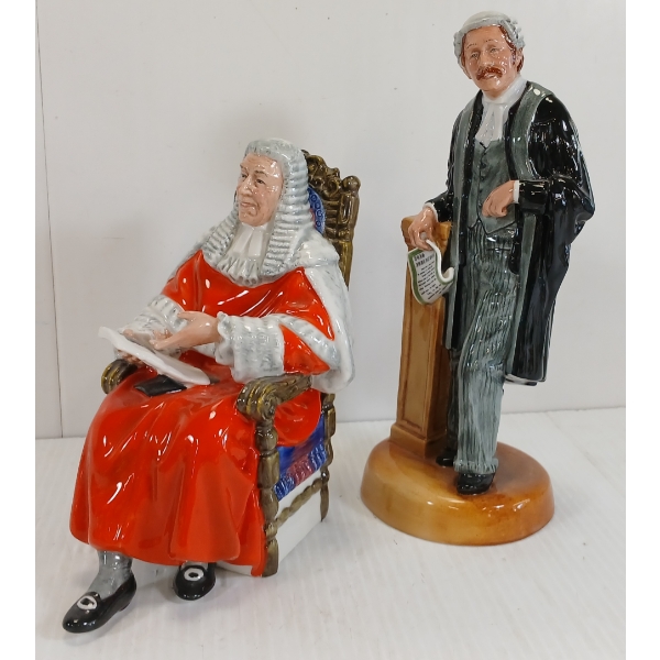 LOT OF 2 - ROYAL DOULTON FIGURES - INCL "THE LAWYER" & "THE JUDGE"