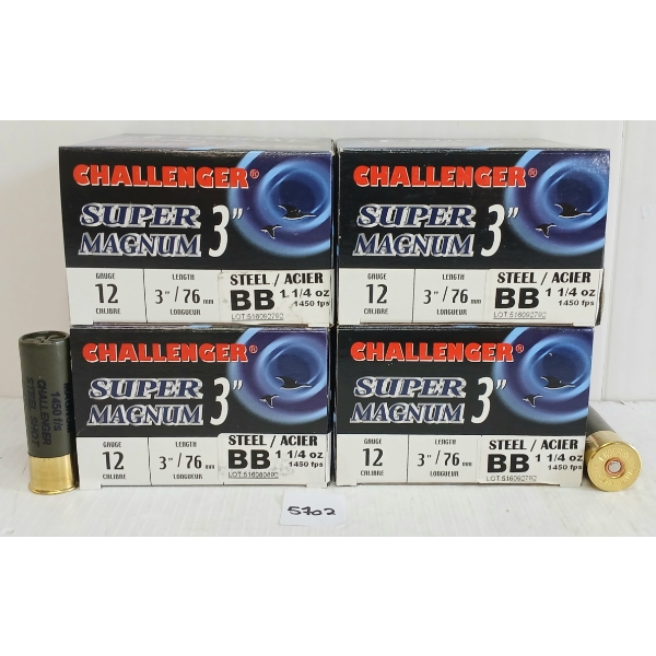 AMMO: 100X CHALLENGER SUPER MAGNUM 12GA - 3IN - #BB