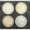 Image 2 : LOT OF 4 - 1945 CDN 50 CENT SILVER COINS 