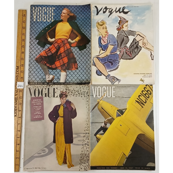 LOT OF 4 - VOGUE MAGAZINES - INCL 1937, 1939 & 1941