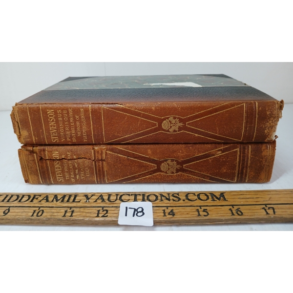 LOT OF 2 - 1881 & 1889 "TREASURE ISLAND" & "DR. JEKYLL & MR. HYDE" BY ROBERT LOUIS STEVENSON