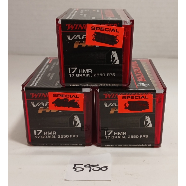 AMMO: 150X WINCHESTER VARMINT .17 HMR - 17GR - POLYMER TIP V-MAX