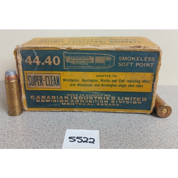 AMMO: 50X DOMINION .44-40 - 200GR - SP - COLLECTOR'S BOX 
