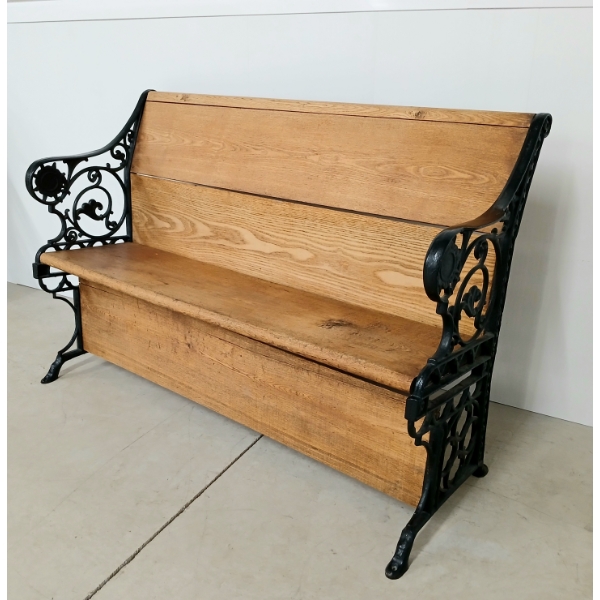 RAILWAY STATION BENCH - ORNATE CAST-IRON ENDS - C. LATE VICTORIAN ERA