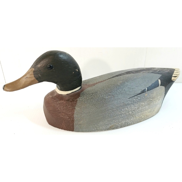 MALLARD DRAKE DECOY SIGNED T.M. - CIRCA LATE 20TH CENTURY