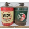 Image 1 :  LOT OF 2 - B/A & VEEDOL MOTOR OIL CANS - 5 GAL