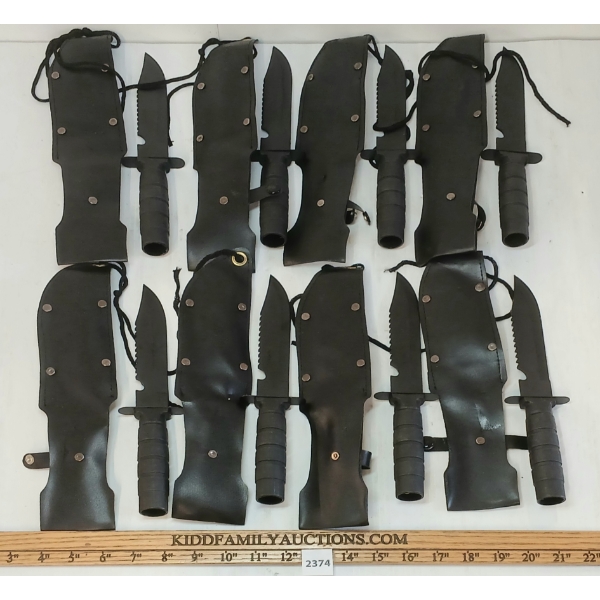LOT OF 8 - SURVIVAL KNIVES W/ SHEATHS