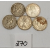 Image 2 : LOT OF 5 - CDN 25 CENT PCS - INCL SILVER