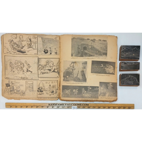 LOT OF 4 - WWII SCRAPS BOOK & LEAD STAMPS