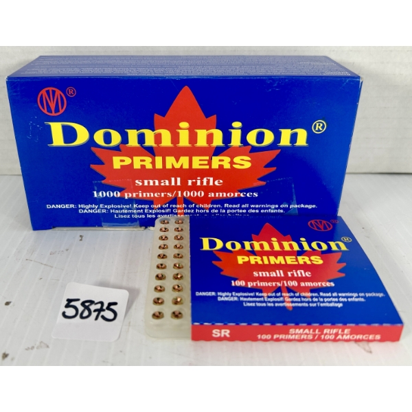 PRIMERS: 1000X DOMINION SMALL RIFLE