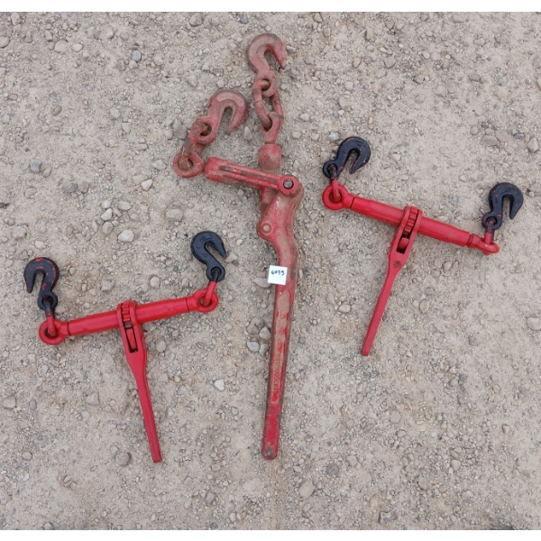 LOT OF 3 - CHAIN BINDERS INCL RATCHET STYLE