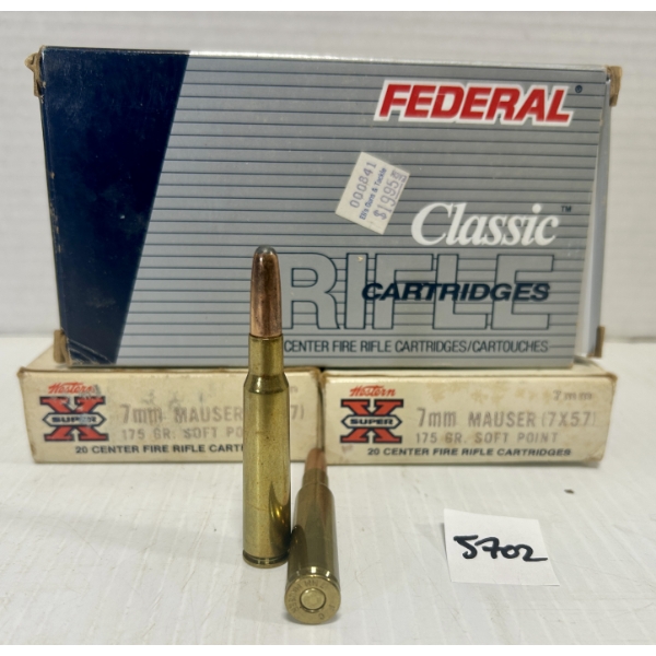 AMMO: 60X 7MM MAUSER 175GR. SP 