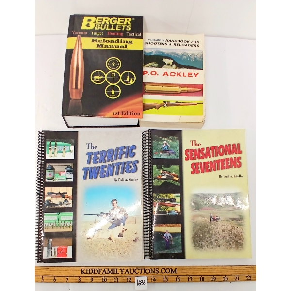 LOT OF 4 - "BERGER BULLETS RELOADING MANUAL", "TERRIFIC TWENTIES", "SENSATIONAL SEVENTEENS", ETC
