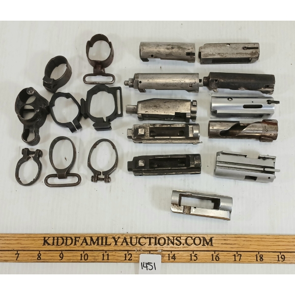 QTY OF SEMI-AUTO SHOTGUN BOLTS & BARREL BANDS