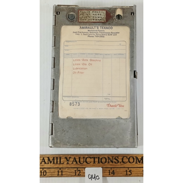 TEXACO SERVICE STATION RECEIPT FORM CADDY