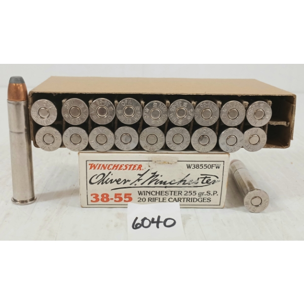AMMO: 20X WINCHESTER OLIVER F. WINCHESTER .38-55 WIN - 255GR - SP