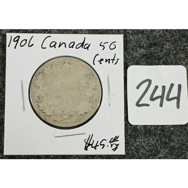 1906 CDN 50 CENT SILVER COIN