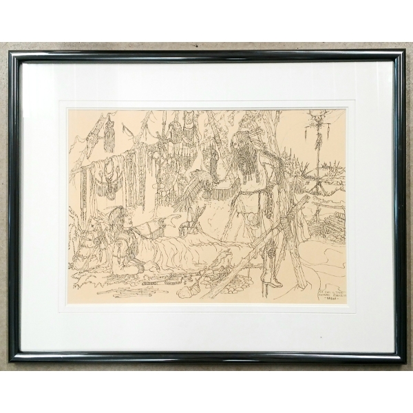 "THE OWL IS DEAD" BY MICHAEL ROBINSON (1948-2010) - FRAMED PRINT
