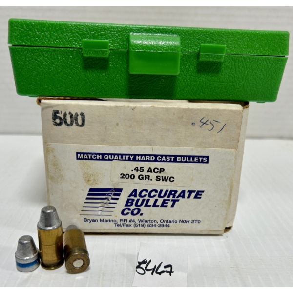 AMMO/BULLETS: 31X .45 ACP & APPROX 300X 200GR. SWC