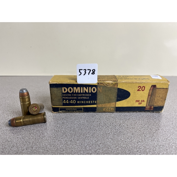 AMMO: 20X DOMINION .44-40 200 GR. SP 