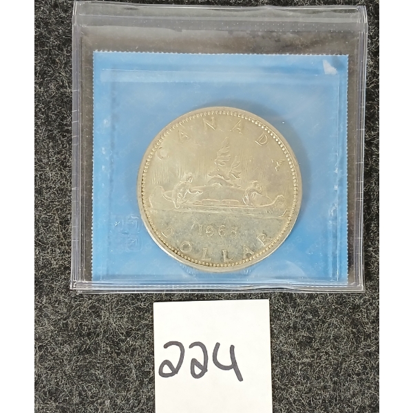 1965 CDN SILVER $1 COIN - CCCS GRADED - AU-50
