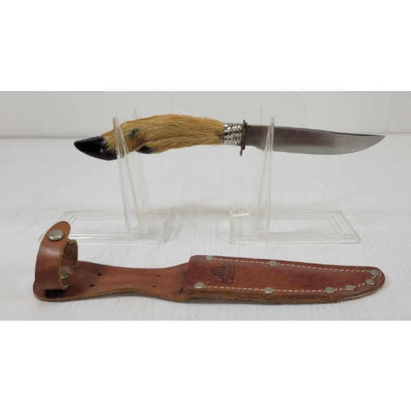 SOLINGEN HUNTING KNIFE W/ DEER FOOT HANDLE