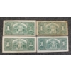 Image 2 : LOT OF 4 - 1937 CDN $1 BANKNOTES