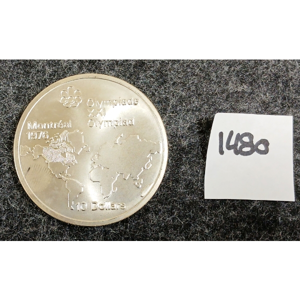 1976 CDN MONTREAL OLYMPIAD $10 SILVER COIN