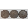 Image 2 : LOT OF 3 - 1854-1856 PORTUGAL 500 REIS COINS