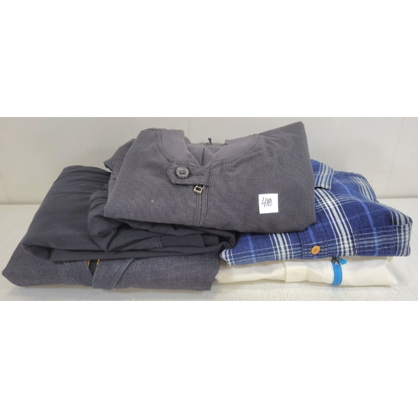 LOT OF 5 - MEN'S HOODIE, BUTTON-UP SHIRTS & JACKETS - MFG WESC, DEUS EX MACHINA, ETC