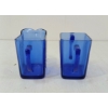 Image 3 : LOT OF 2 - COBALT BLUE DEPRESSION GLASS CREAM & SUGAR