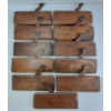 Image 2 : LOT OF 11 - ENGLISH VICTORIAN BEECH WOOD MOULDING PLANES