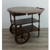 Image 2 : MID-CENTURY DROP LEAF TEA CART W/ GLASS TRAY