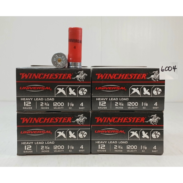 AMMO: 100X WINCHESTER UNIVERSAL 12GA - 2 3/4IN - #4 SHOT