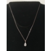 Image 2 : STERLING SILVER & SIMULATED DIAMOND NECKLACE - PEAR CUT