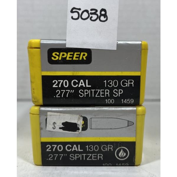 BULLETS: 200X SPEER .270 - 130 GR - SPITZER & SPITZER SP - SEALED