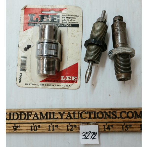 LOT OF 3 - LEE LOCK-RING ELIMINATOR, LEE DE-CAPPER & MISC DIE