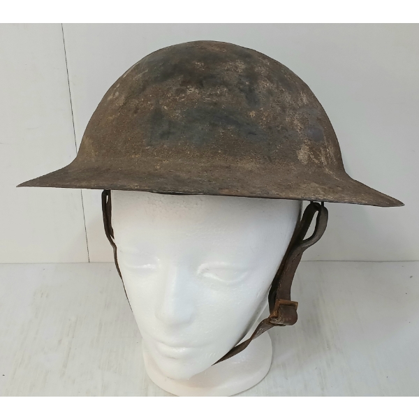 WWI BRODIE HELMET W/ LINER & CHIN STRAP