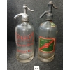 Image 1 : LOT OF 2 - ROWLANDS SODA WATER & TIERNEY'S - CLEAR ACID-ETCHED - SELTZER BOTTLES