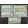 Image 2 : LOT OF 21 - 1967 CDN $1 BANKNOTES