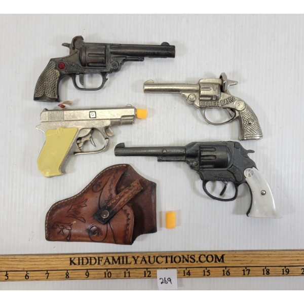 LOT OF 4 - TOY CAP GUNS - INCL BIGGER BANG, PRESTO, ETC.