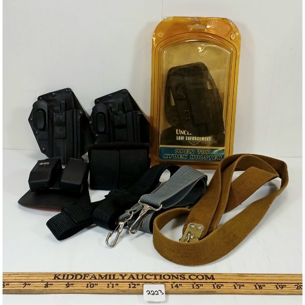 JOB LOT - UNCLE MIKE'S LAW ENFORCEMENT HOLSTER, FOBUS MAG POUCH, ETC